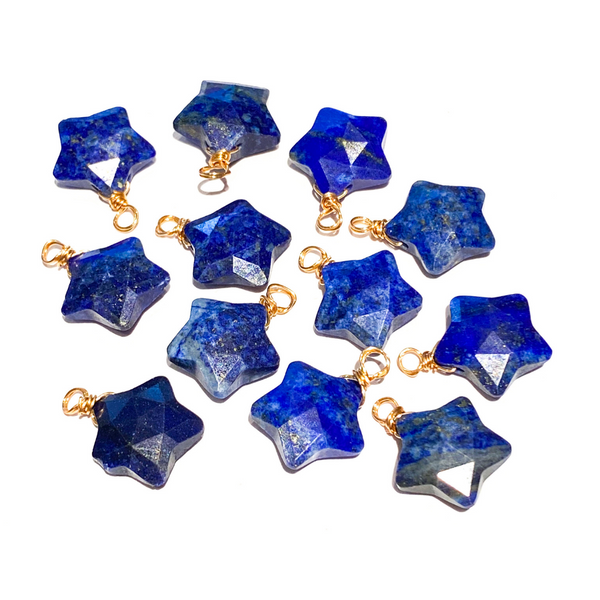 Charm Natural Stone Star Lazuli