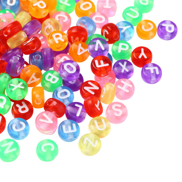 Letter Beads Acrylic Mix Multicolor ± 100 pieces