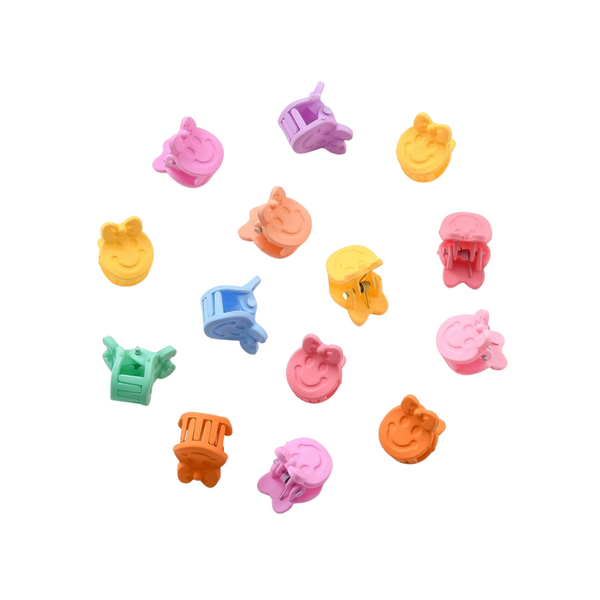 Set Small Hair Clips Smileys - 14 pcs