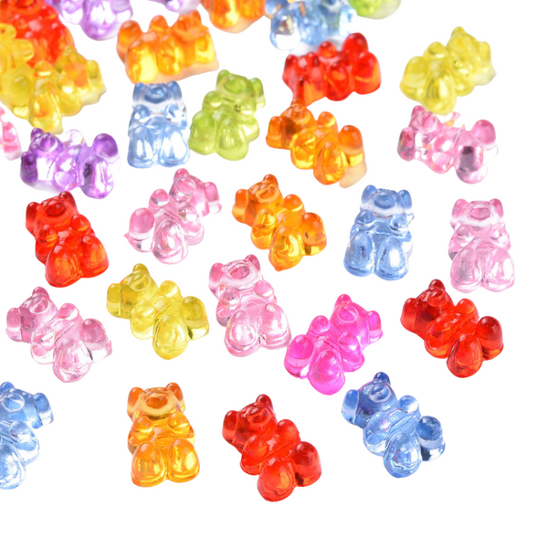 Resin Kraal Gummy Bear Multicolor Transparant 12x6mm - 1 stuk