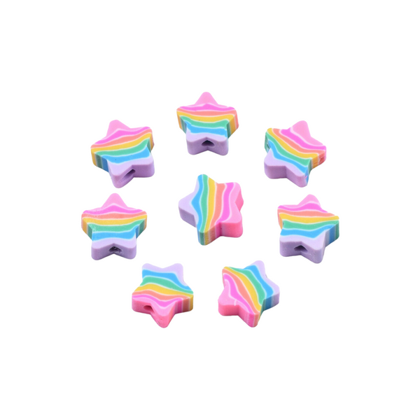 Polymer Beads Stars Pastel 5 pcs