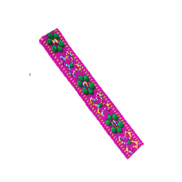 Ribbon - Floral Glitter Purple (per meter)