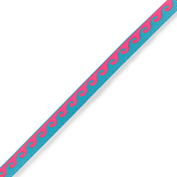 Ribbon - Waves Pink/Blue (per meter)