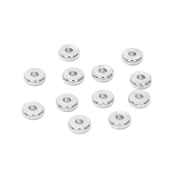Metal Bead (Stainless steel) Disc 6x2mm Silver