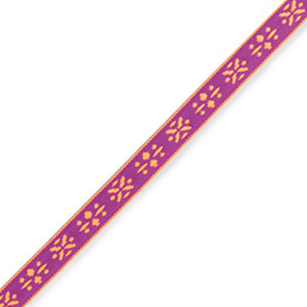 Ribbon - Floral Purple/Orange (per meter)