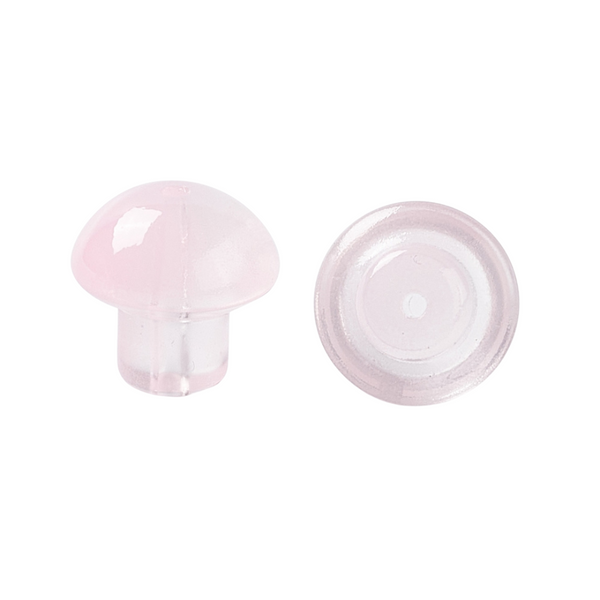 Glass Bead Mushroom Transparent Light Pink