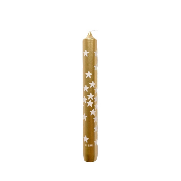 By Kimmi Candle "Gold with white stars"