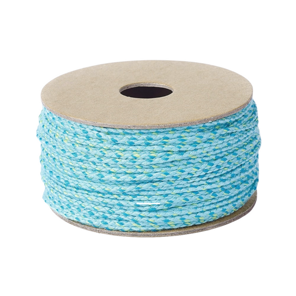 Surf cord Braided 2mm Light blue/lime (per meter)