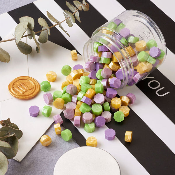 Wax Seal Beads - Paars/groen 170 stuks