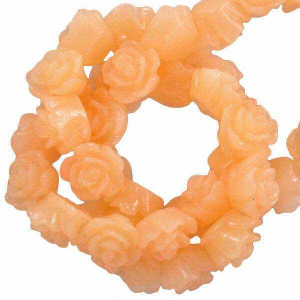 Rose beads 6 x 4 mm Light Orange 5 pieces