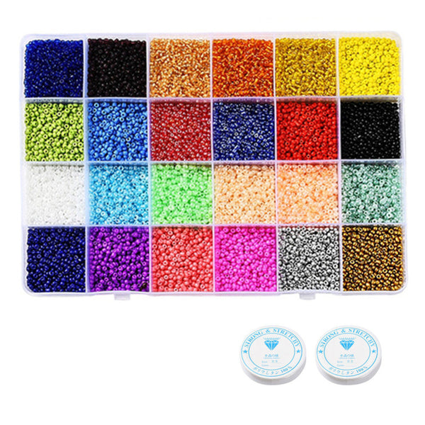 Bead Discount Set 2mm Seed Beads 24 Colors