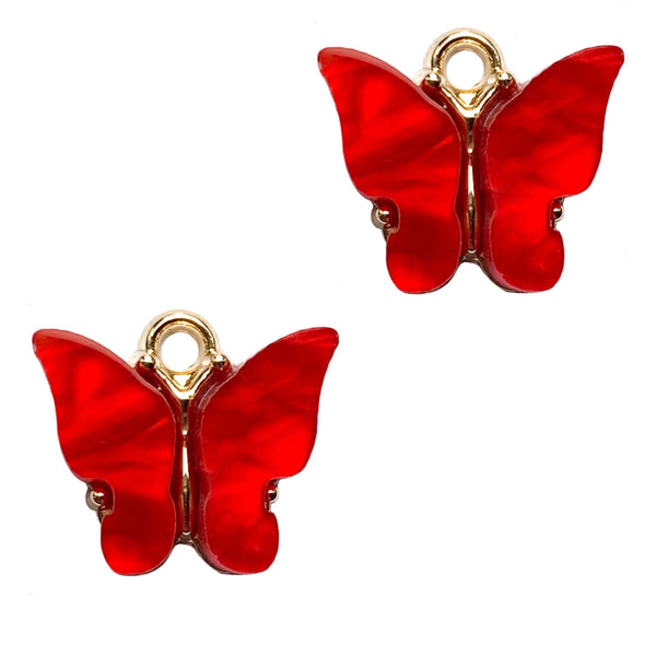 Charm Butterfly Red Gold