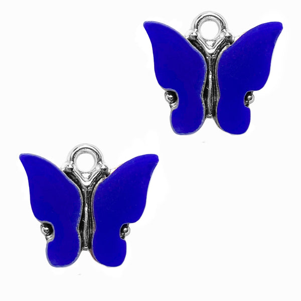 Bedel Vlinder Donker Blauw Zilver - 1 stuk