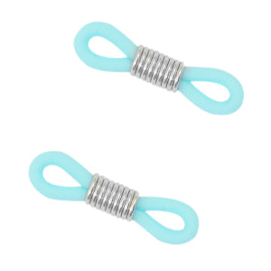 Glasses Cord End Light Blue - Silver