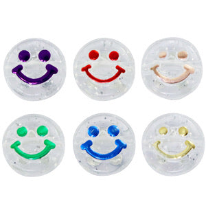 Acrylic Bead Smiley - Transparent Multicolor