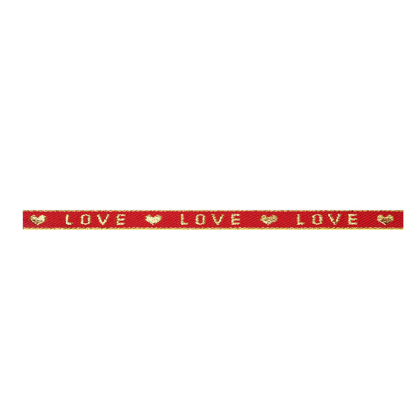 Ribbon - Love Red/Gold (per meter)