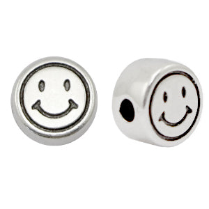 DQ Metal Bead Smiley 7mm Silver