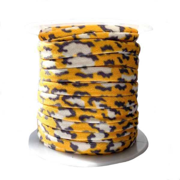 Ibiza Elastic Leopard Yellow (per 25cm)