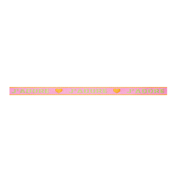 Ribbon - J'adore Pink/Yellow/Green (per meter)