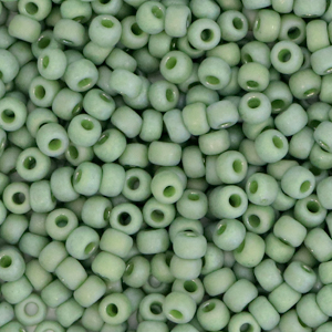 Miyuki Rocailles 8/0 Opaque glazed frosted pistachio green - 5 gram