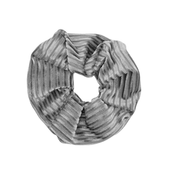 Scrunchie Velvet Stripe Gray